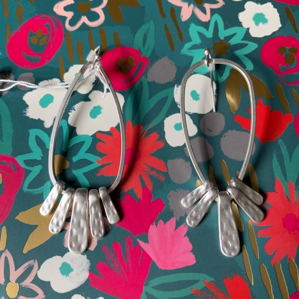 Silver Plated Hammered Earrings
